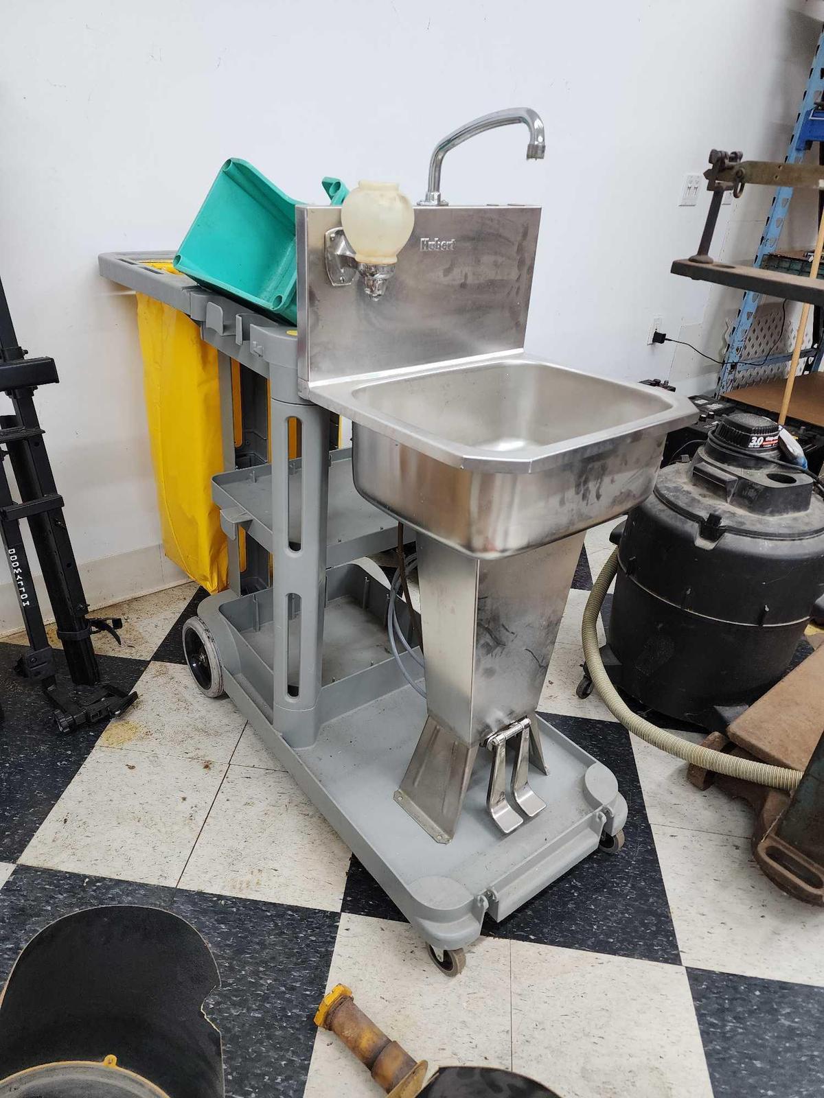 Stainless Steel Hand Washing Station & Janitorial Cart