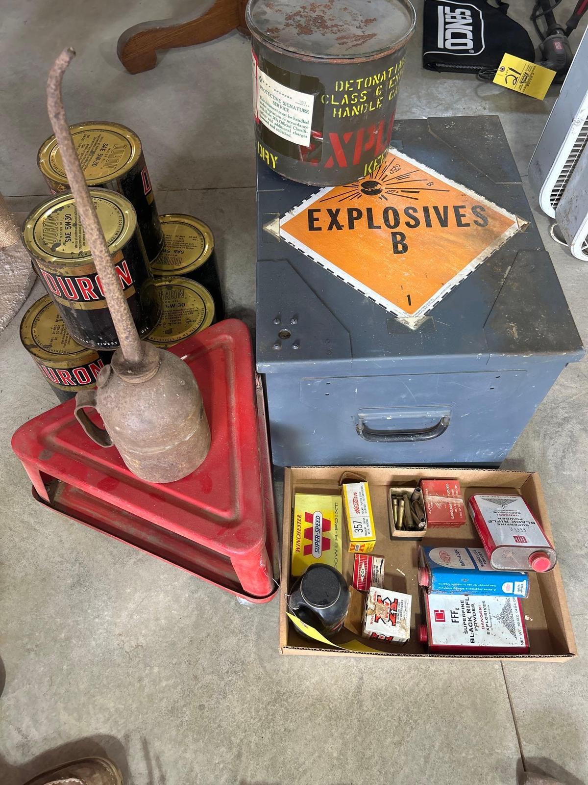old ammo boxes - metal ammo storage box - shop cart