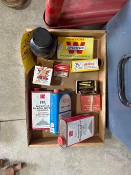 old ammo boxes - metal ammo storage box - shop cart