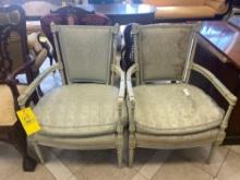 Pair of Neapolitan Lacquered Arm Chairs