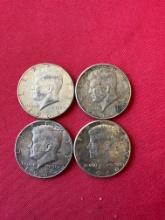 (4) 1964 Silver Kennedy Half Dollar Coins
