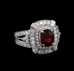 14KT White Gold 2.67 ctw Spinel and Diamond Ring
