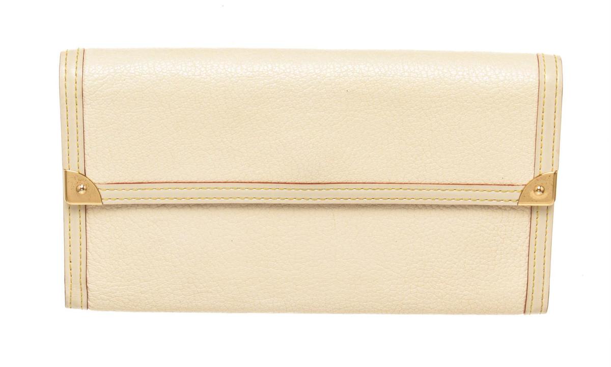Louis Vuitton Cream Leather International Wallet