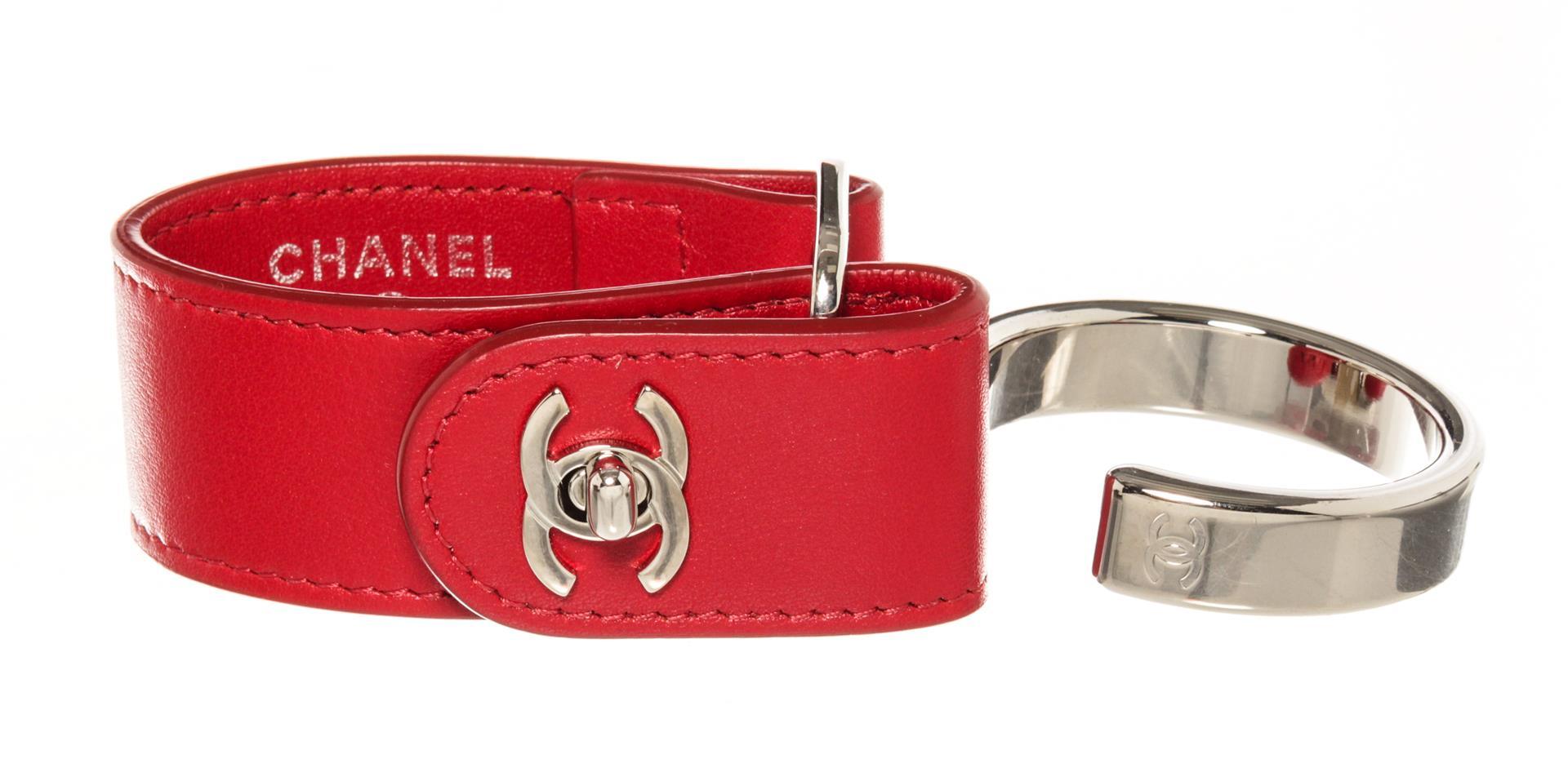 Chanel Red CC Turnlock Luggage
