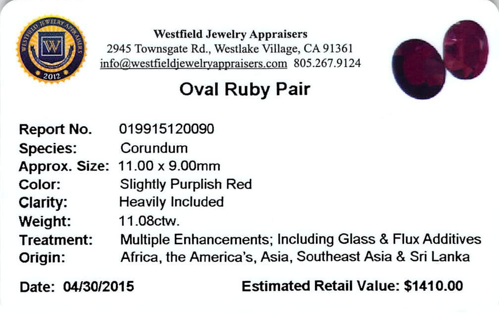 11.08 ctw Oval Mixed Ruby Parcel