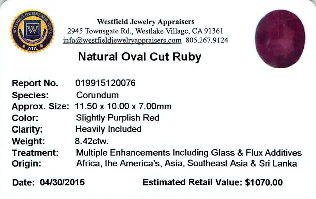 8.42 ctw Oval Ruby Parcel