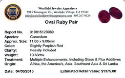 10.83 ctw Oval Mixed Ruby Parcel
