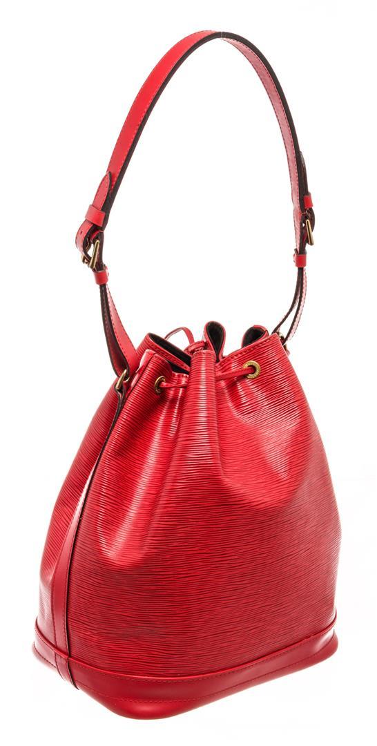 Louis Vuitton Red Epi Leather Noe Shoulder Bag