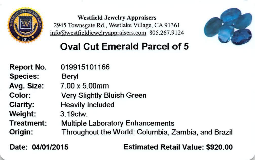 3.19 ctw Oval Mixed Emerald Parcel