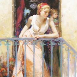 At the Balcony by Pino (1939-2010)