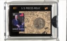 HERBERT HOOVER 2024 PIECES OF THE PAST SILVER QUARTER & STAMP RELIC