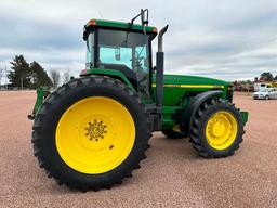 1999 John Deere 8400 tractor, CHA, MFD, 480/80R46 axle duals, powershift trans, 4-hyds, 1000 PTO,