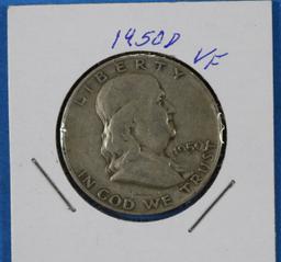 1950 D Franklin Half Silver Dollar