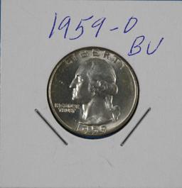 1959-D Washington Silver Quarter Dollar Coin