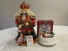 Christmas cookie jar and musical Santa