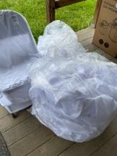 2 bags of chair covers and table cloths