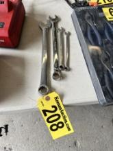 LOT OF (4) SNAP-ON COMBINATION WRENCHES: 3/8", 7/16", 3/4", & 7/8"