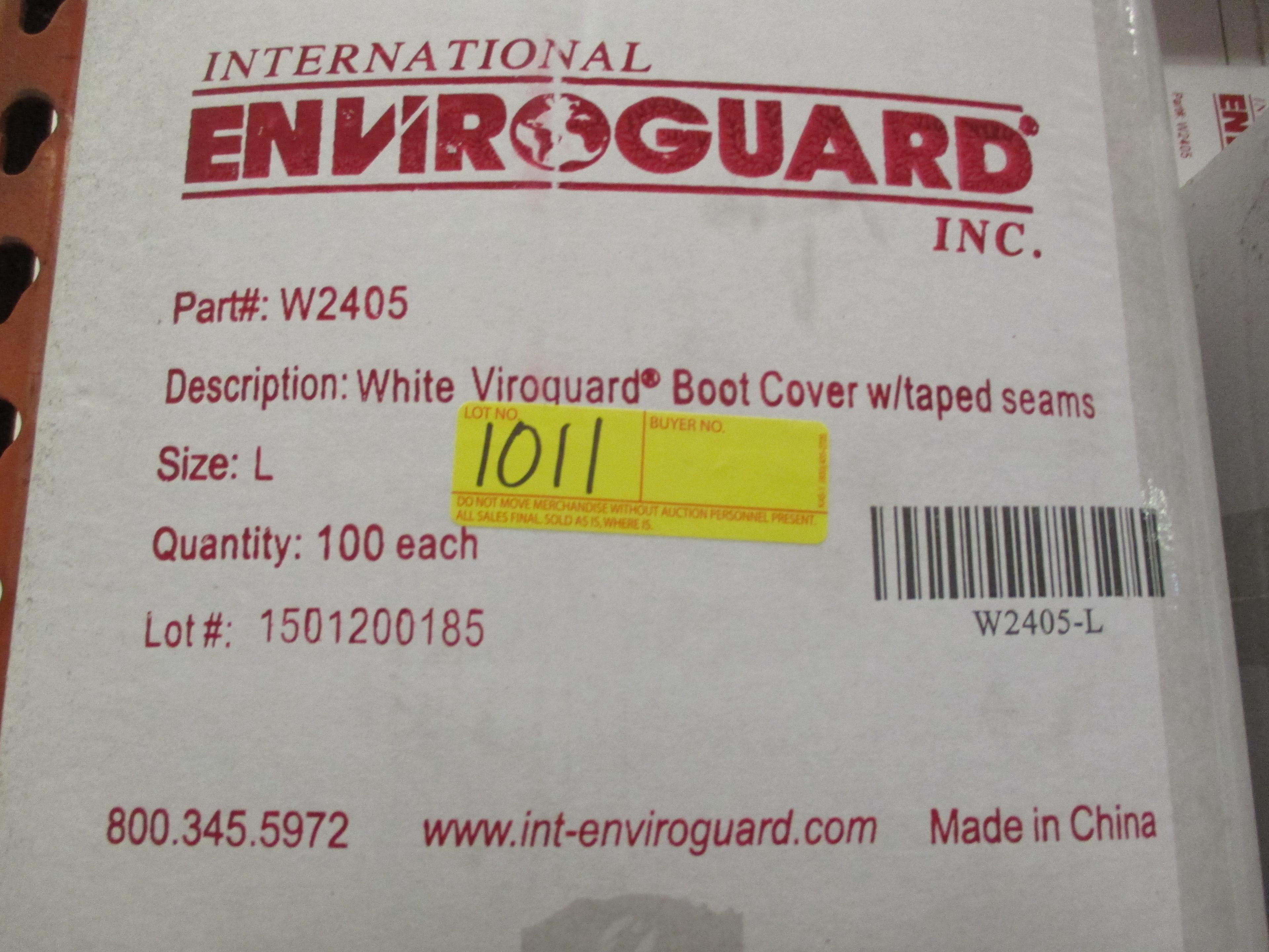 LOT OF 200 NEW PAIRS W2405 WHITE VIROGUARD BOOT COVERS W/TAPED SEAMS - L