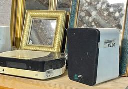 6 Small Mirrors and JVC Disc Player with Two Speakers