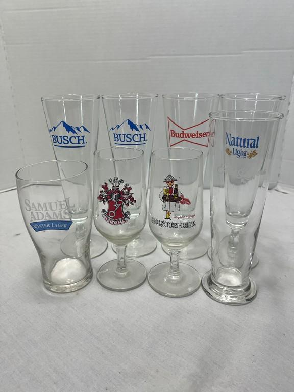 8 Beer Glasses