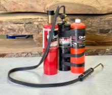 Welding Torch with Three Small Oxygen Canisters
