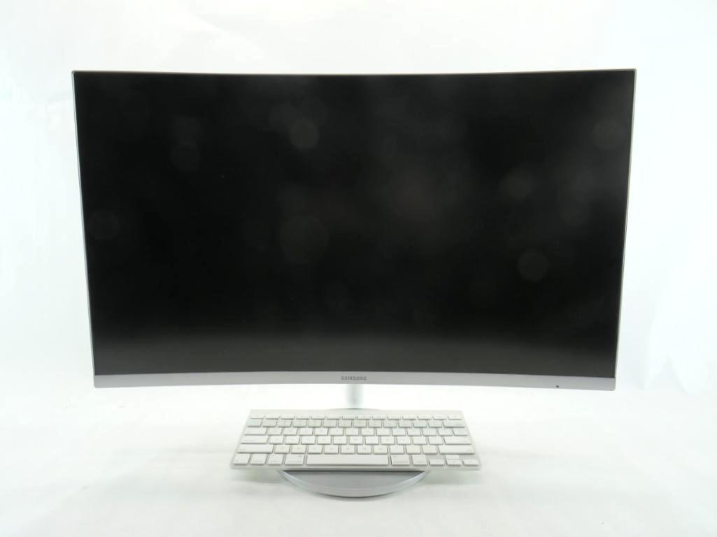Samsung Curved Monitor and Apple Keyboard