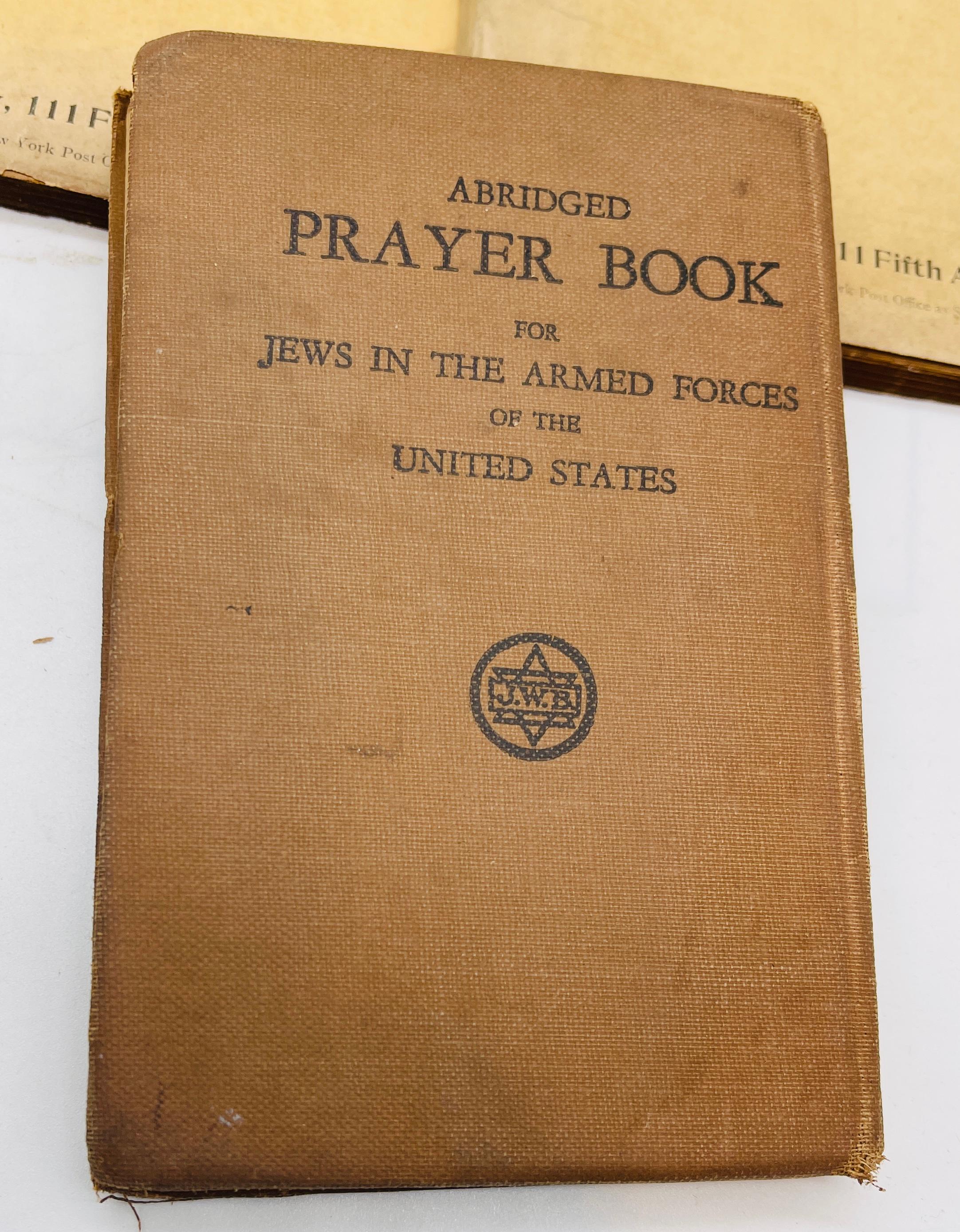 ANTIQUE and VINTAGE Ephemera Lot includes WW2 Jewish Prayer Book & 1860's Civil War Poem