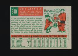 1959 Topps Baseball Card #310 Hall of Famer Luis Aparicio Chicago White Sox