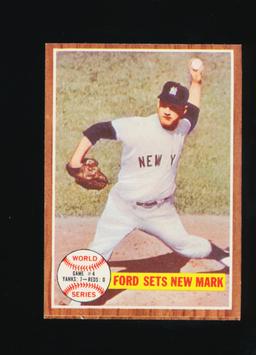 1962 Topps Baseball Card #235 World Series Game #4 "Ford Sets New Mark"