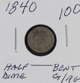 1840 - SEATED LIBERTY HALF DIME - G/AG