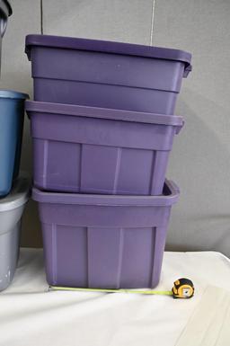 Eight Plastic Storage Containers with Lids
