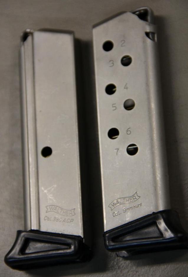 Pair of Walther 9mm Kurz/380 ACP Magazines in Sheath
