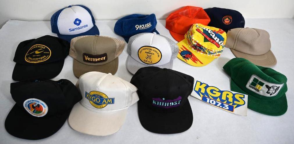Twelve Vintage Caps