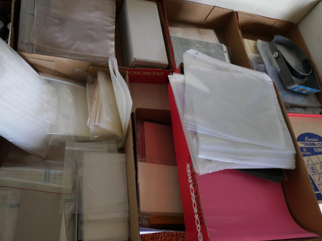 Seven Boxes of Assorted Collector Pages & Plastic Bags