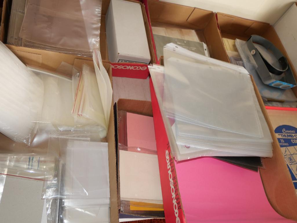 Seven Boxes of Assorted Collector Pages & Plastic Bags