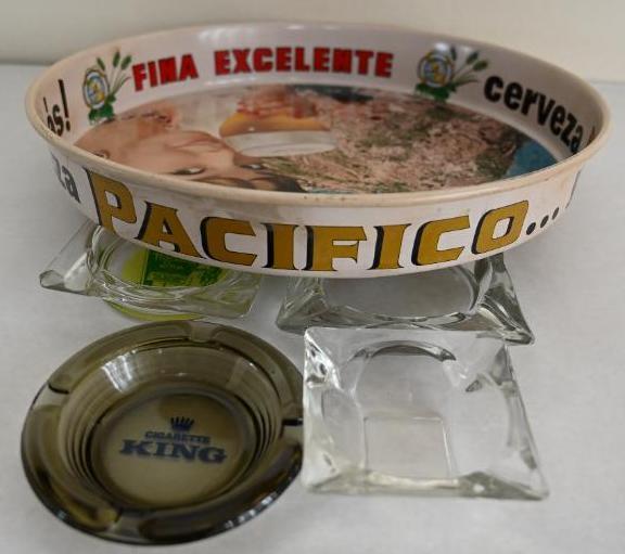 Pacifico Beer Tray with Four Ash Trays