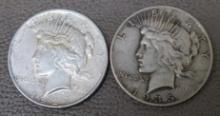 1924 and 1935 Silver Peace Dollar Coins