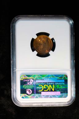 1909 VDB LINCOLN WHEAT CENT PENNY COIN NGC MS63 RED BROWN