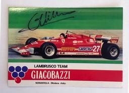 1981 signed Gilles Villeneuve Giacobazzi postcard