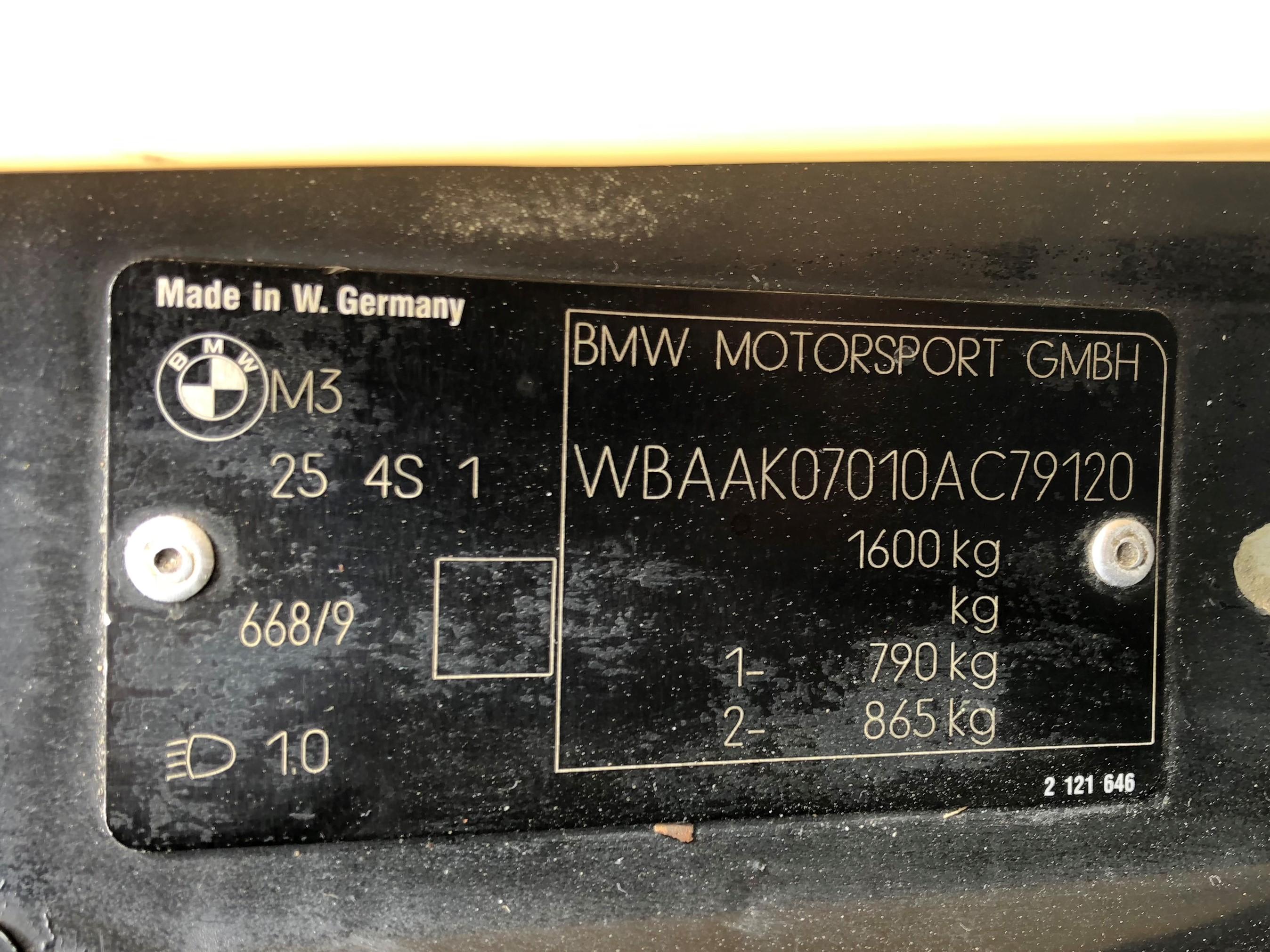 1991 BMW E30 M3 Sport Evolution