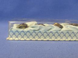 Set of 6 Sterling Silver Salt Shakers – In Original Box – 1 3/6” tall – Weight is 23.2 grams