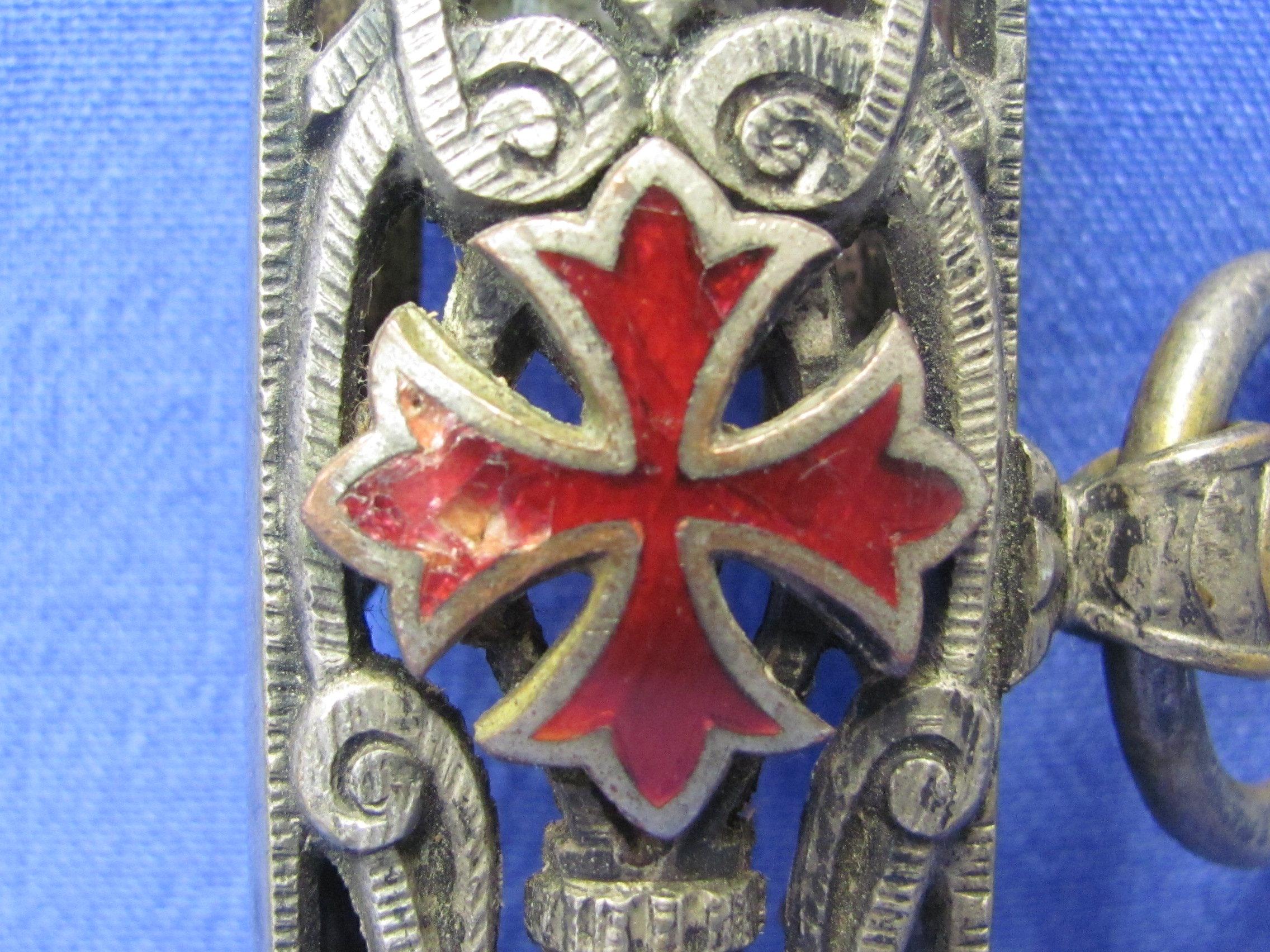 Parts for Sword Scabbard – Eagle & Cross – Maltese Cross – Silver-plated Brass?