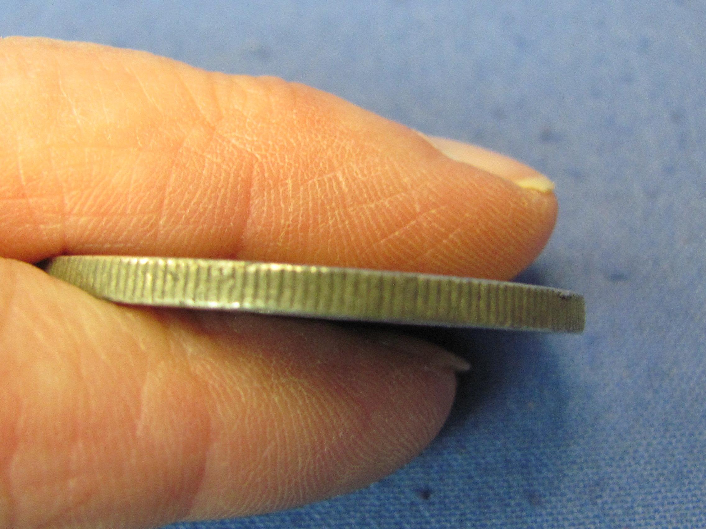 Silver Coin made into Pendant – 1872 Republica Peruana 9 Decimos LIMA – Weight is 24.8 grams