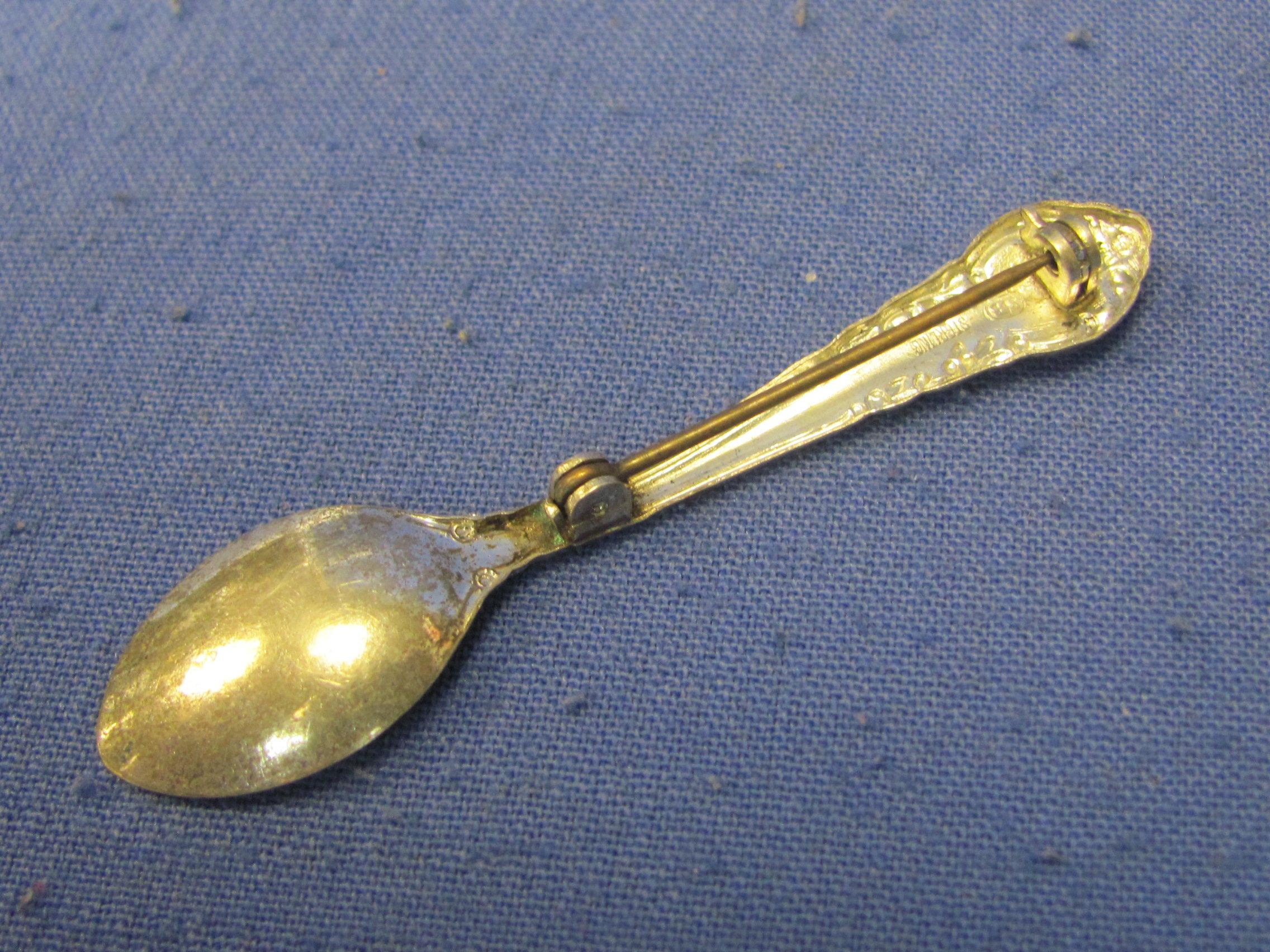 3 Vintage Sterling Silver Spoon Pins/Brooches – 2 5/8” long – Total weight is 11.4 grams