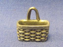 Miniature Metal Longaberger Baskets – 1 Tack Pin – 1 Pitcher – Tallest is 7/8”
