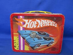 Vintage 1969 Hot Wheel Lunch Box With Thermos – Name Written In Permanent Marker -