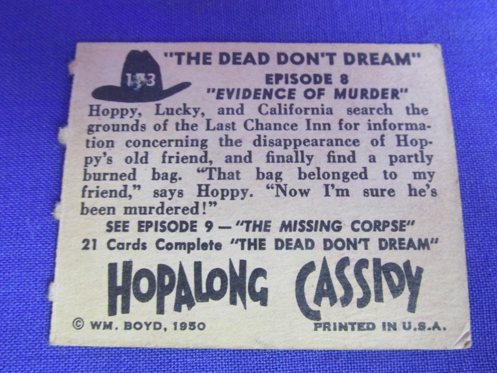 Hoppalong Cassidy Trading Cards, 1 Milton Bradley Play money, & 1929 Movie Ad
