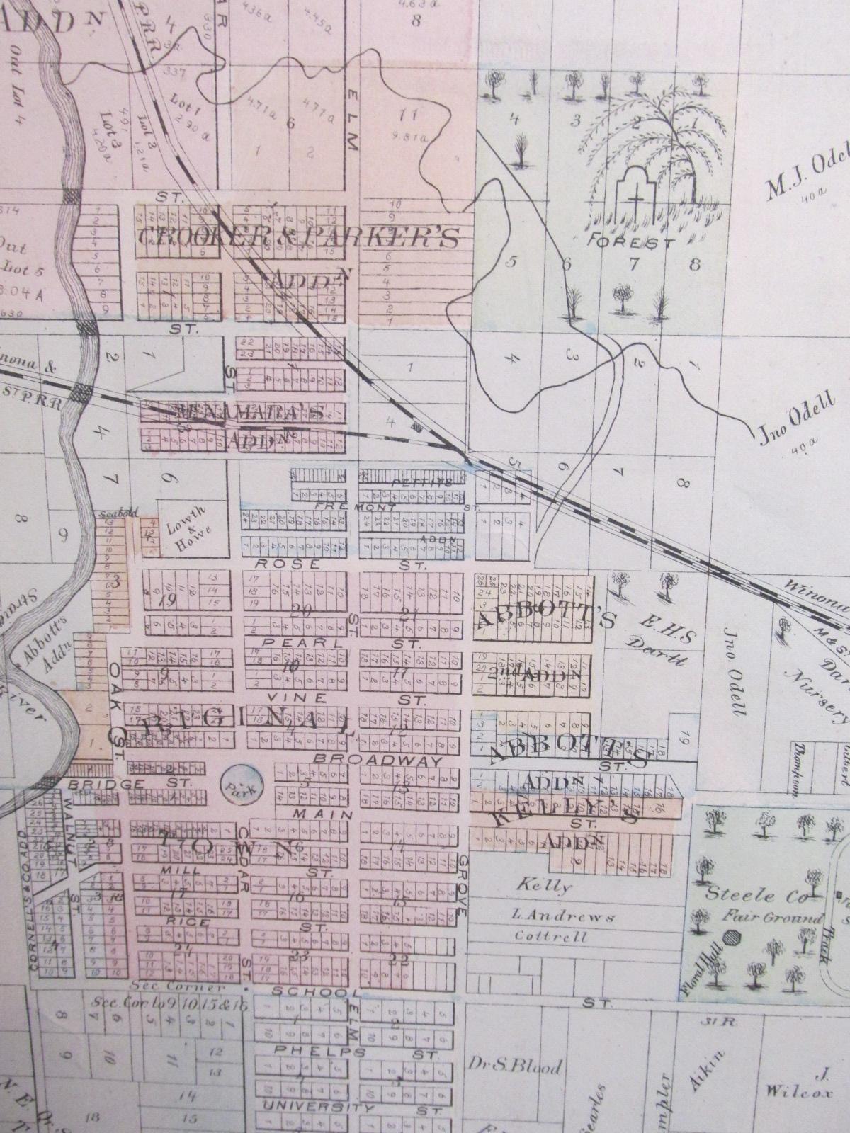 1874 Maps of Towns: Lake City, Kasson, Owatonna & 4 Maps of Mantorville