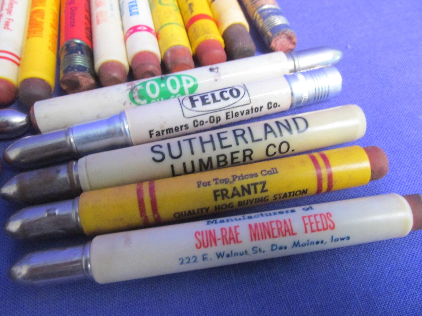 20 Farm Related Bullet Pencils  - 4-digit Phone Numbers – Minn & Iowa