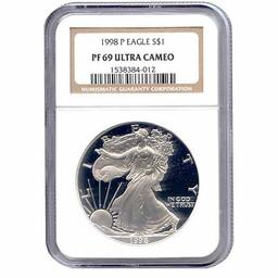 Certified Proof Silver Eagle PF69 1998
